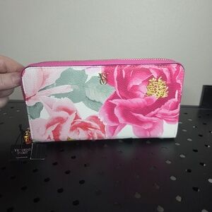 NWT Victoria's Secret Pink Floral Zip Wallet